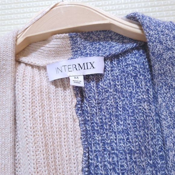 Intermix Two-Tone Rib Knit Cardigan - Picture 3 of 5